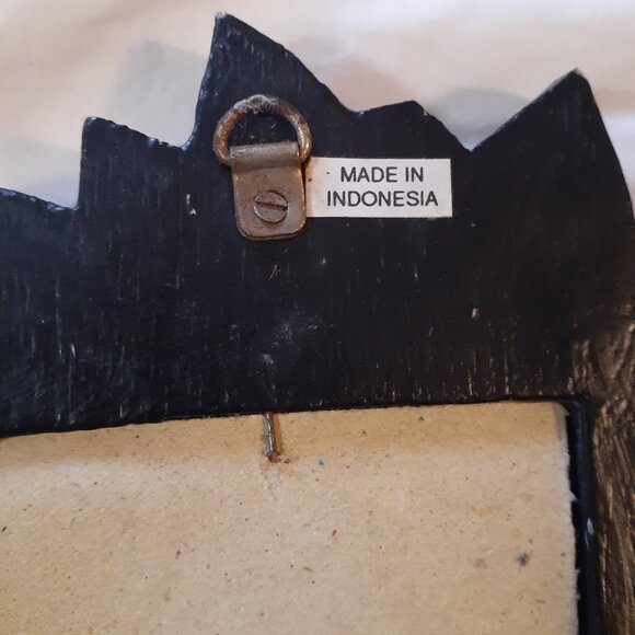 Vintage Wooden Sun and Moon Mirror - Picture 3 of 9